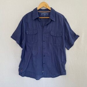 MARGARITAVILLE Mens Size Large Blue Short Sleeve Camp Shirt Gauzy Lightweight